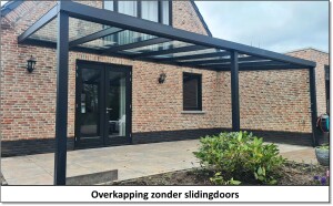 Overkapping zonder slidingdoors